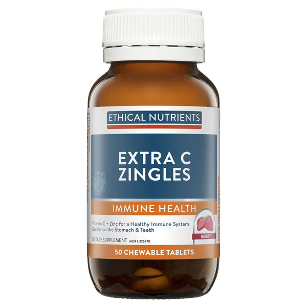Ethical Nutrients Extra C Zingles Supplement Metagenics (Aust) Pty Ltd Berry 50 tabs 