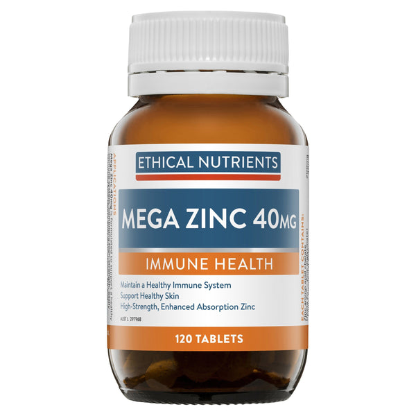 Ethical Nutrients Mega Zinc 40mg Supplement Ethical Nutrients 120 tabs 