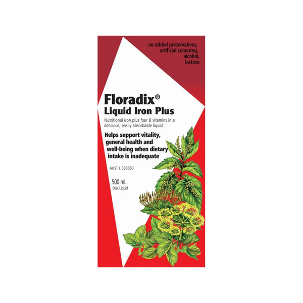 Floradix Liquid Iron Plus Supplement Oborne Health Supplies 500ml 