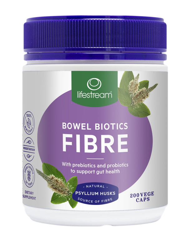 Lifestream Bowel Biotics Fibre Vege Capsules Supplement Integria Health Care 200 caps 