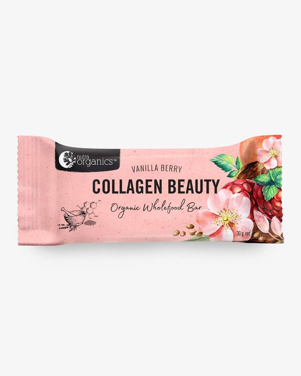 NutraOrganics Collagen Bar Grocery Oborne Health Supplies 30g Vanilla Berry 