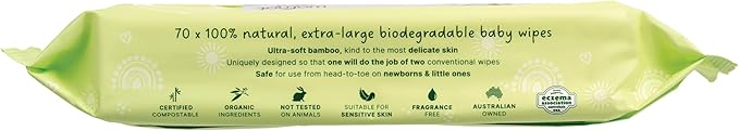 Wotnot Natural Baby Wipes 70pk