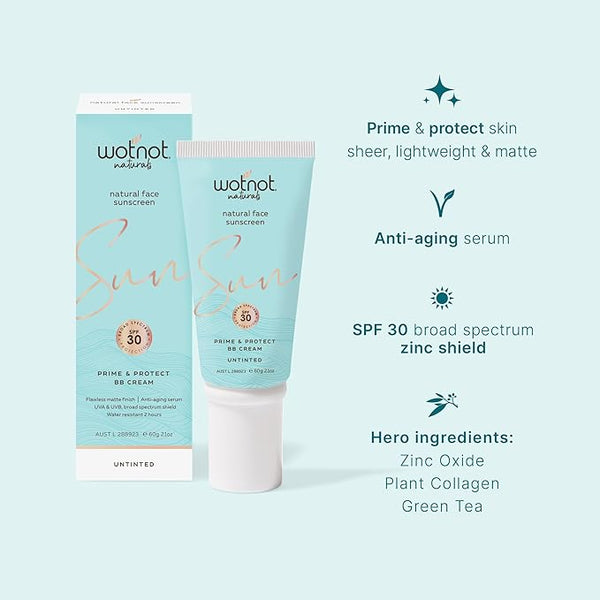 Wotnot Natural Face Sunscreen Untinted BB Cream SPF 30