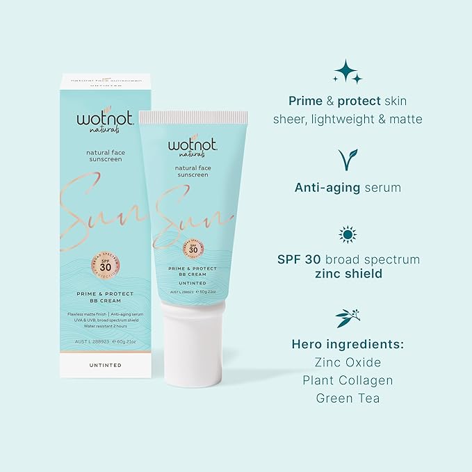 Wotnot Natural Face Sunscreen Untinted BB Cream SPF 30