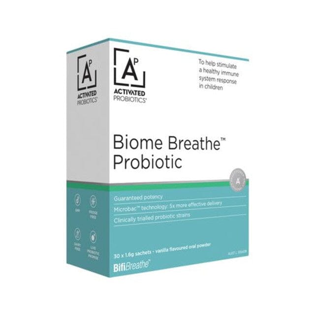 Activated Probiotics Biome Breathe Probiotic Vanilla Sachets 1.6g x 30 Pack Supplement Oborne Health Supplies/CH2 