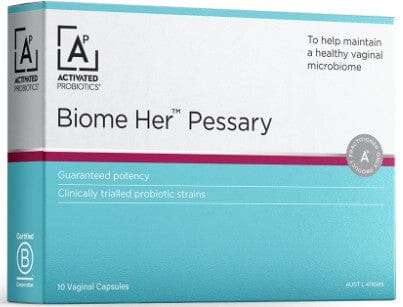 Activated Probiotics Biome Her Pessary X 10 Vaginal Capsules Supplement Oborne Health Supplies/CH2 