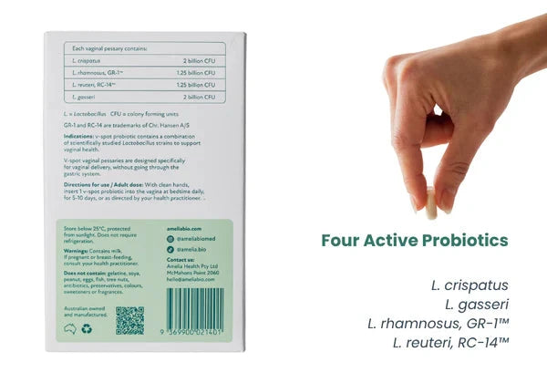 Amelia V-Spot Probiotic Vaginal Pessaries X 10 Pack Supplement Oborne Health Supplies/CH2 