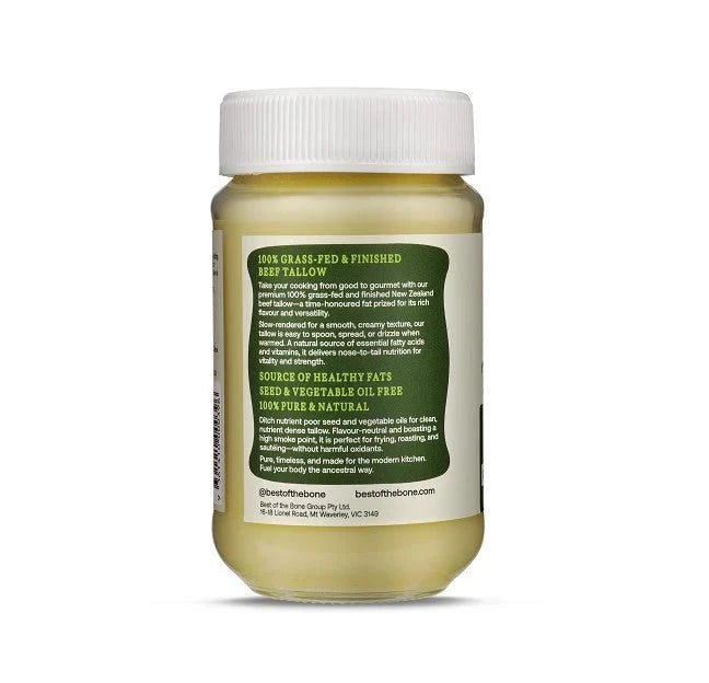 Best Of The Bone Beef Tallow Pure Grass-Fed Suet Dripping 320G Supplement Oborne Health Supplies/CH2 