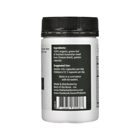 Best of the Bone Organic Beef Liver Nutrient Dense Superfood 180c Supplement Oborne Health Supplies/CH2 