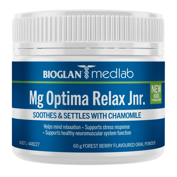 Bioglan Medlab Mg Optima Relax Jnr Forest Berry 60G Supplement Oborne Health Supplies/CH2 