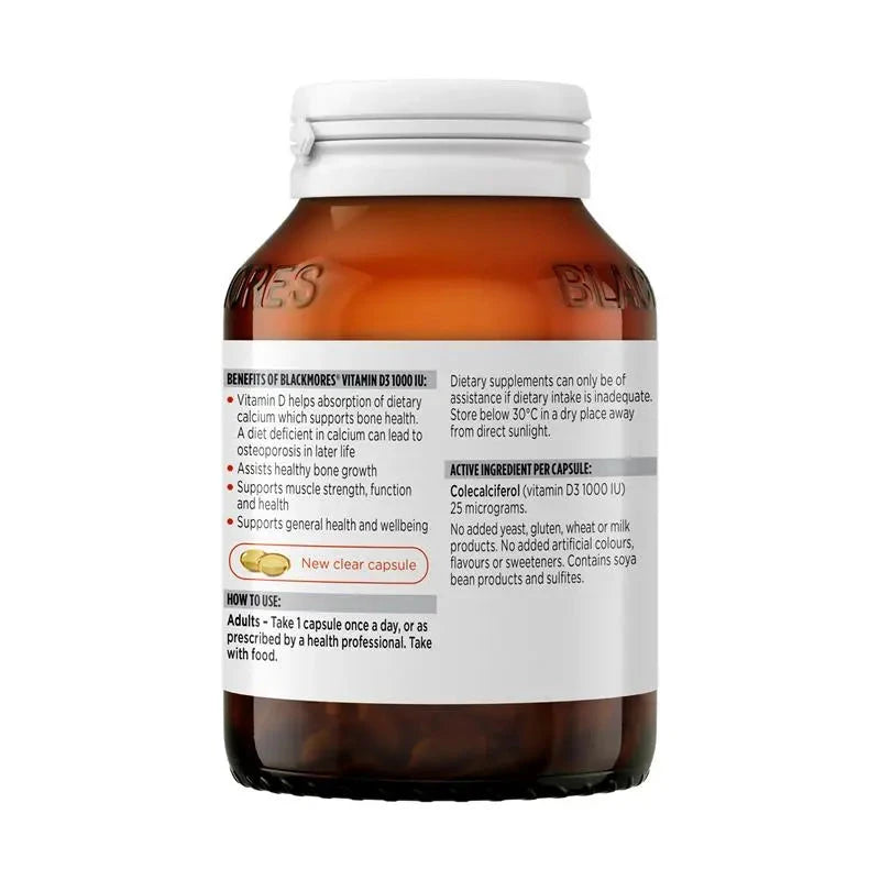 Blackmores D3 1000IU - 200c Supplement Oborne Health Supplies/CH2 