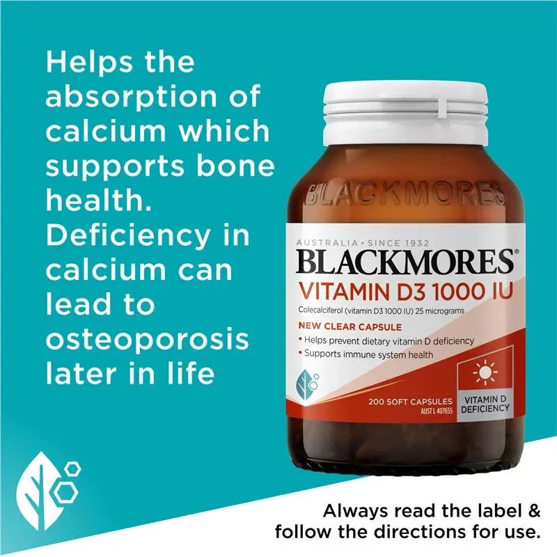 Blackmores D3 1000IU - 200c Supplement Oborne Health Supplies/CH2 