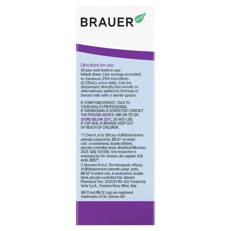 Brauer Baby & Child ColicEze Probiotic Drops Oral Liquid 7.5ml Supplement Oborne Health Supplies/CH2 