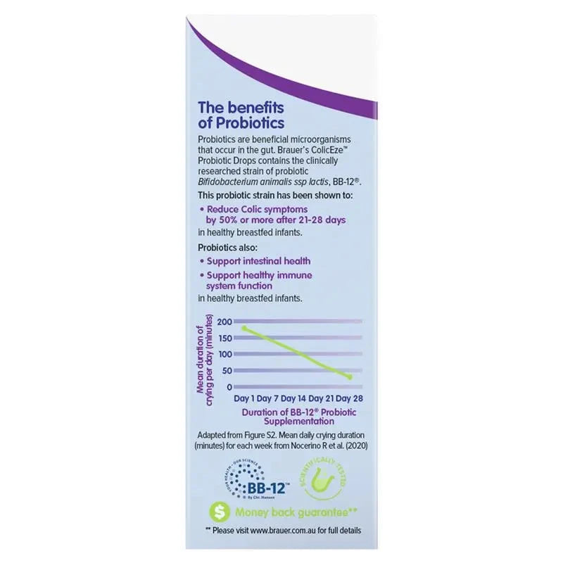 Brauer Baby & Child ColicEze Probiotic Drops Oral Liquid 7.5ml Supplement Oborne Health Supplies/CH2 
