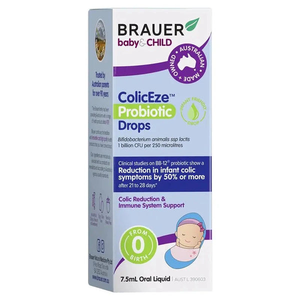 Brauer Baby & Child ColicEze Probiotic Drops Oral Liquid 7.5ml Supplement Oborne Health Supplies/CH2 