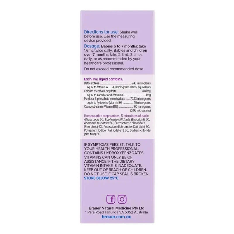 Brauer Baby & Child Runny Nose Oral Liquid 100ml Supplement Oborne Health Supplies/CH2 