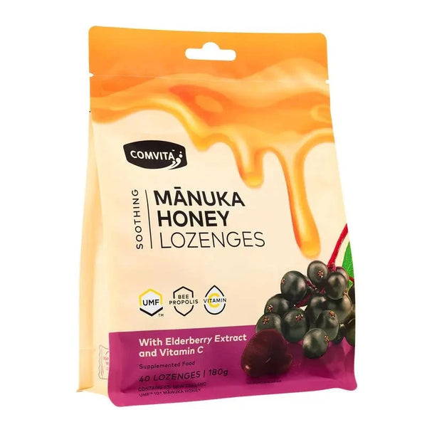 Comvita Manuka honey lozenges w/ Elderberry Extract & Vitamin C Supplement Not specified 