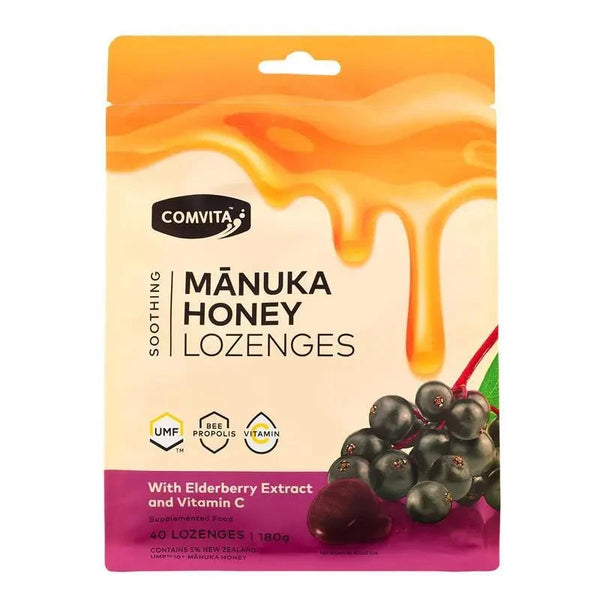 Comvita Manuka honey lozenges w/ Elderberry Extract & Vitamin C Supplement Not specified 