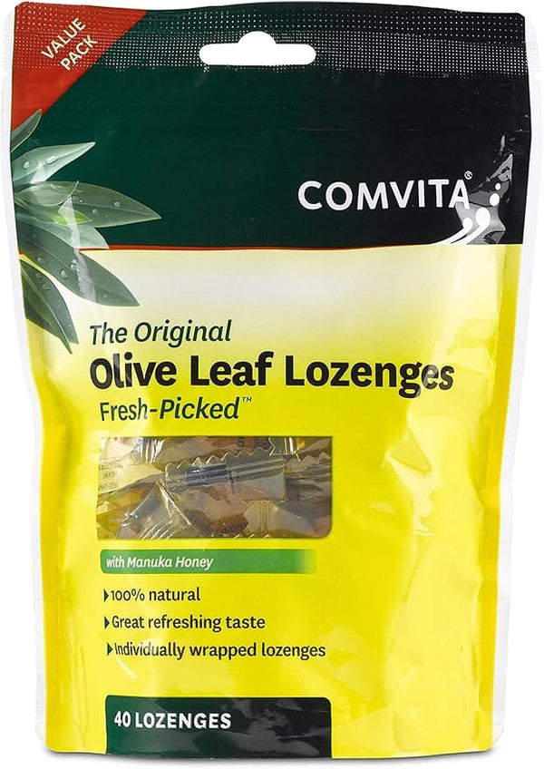 Comvita Olive Leaf Extract Lozenges with Manuka Honey 40 Lozenges Supplement Unique Health Products 