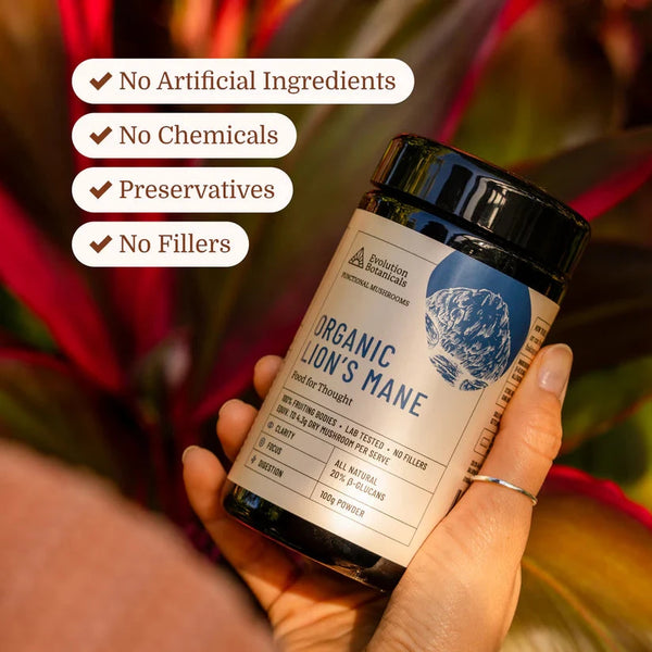 Evolution Botanicals Lion's Mane Extract 100g Supplement Unique Health Products 