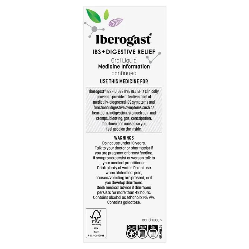 Flordis Iberogast IBS + Digestive Relief Oral Liquid 100ml Supplement Oborne Health Supplies/CH2 