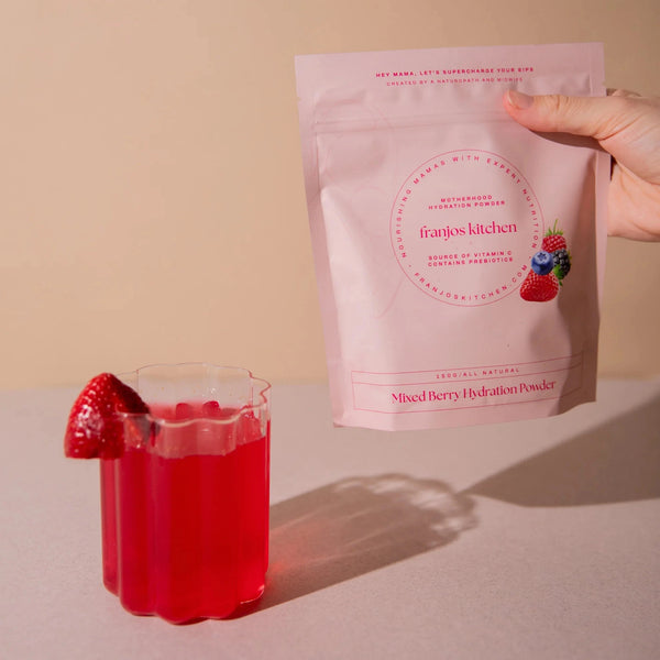 Franjos Kitchen Motherhood Hydration Powder Mixed Berry & Coconut Water 150g Supplement Oborne Health Supplies/CH2 