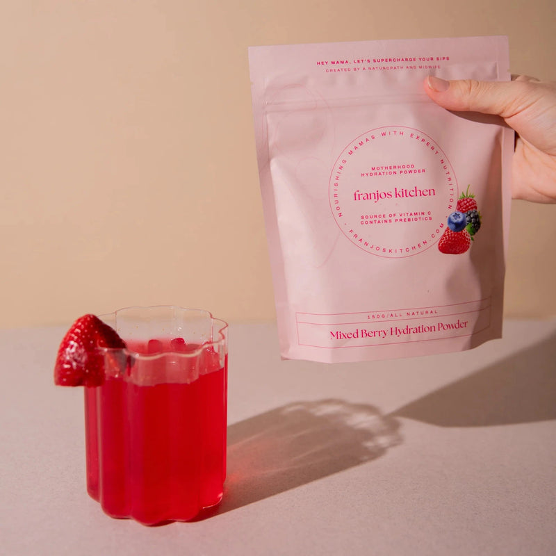 Franjos Kitchen Motherhood Hydration Powder Mixed Berry & Coconut Water 150g Supplement Oborne Health Supplies/CH2 