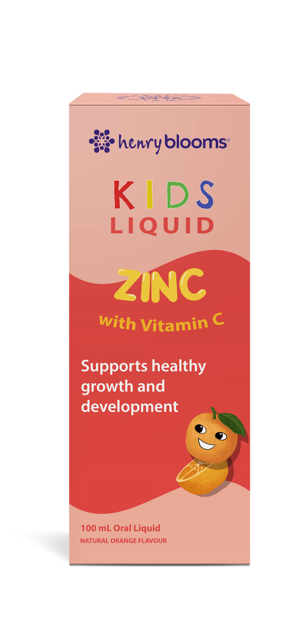 Henry Blooms Kids Liquid Zinc with Vitamin C Orange 100ml Supplement Oborne Health Supplies/CH2 
