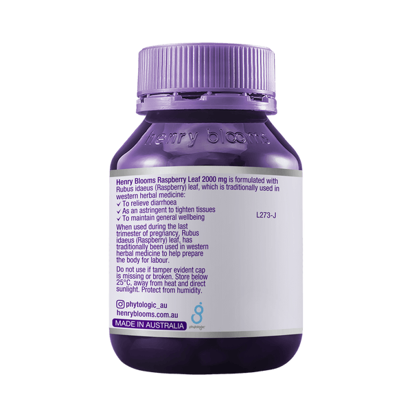 Henry Blooms Raspberry Leaf 2000 60c Supplement Oborne Health Supplies/CH2 