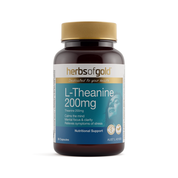Herbs of Gold L-Theanine 200mg 30C Supplement Herbs of Gold Pty Ltd 