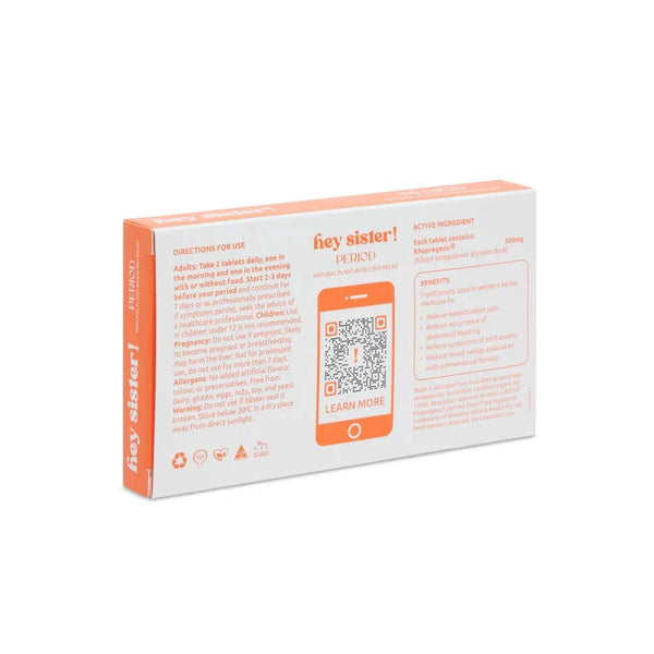 Hey Sister Period Pain Supplement Oborne Health Supplies/CH2 