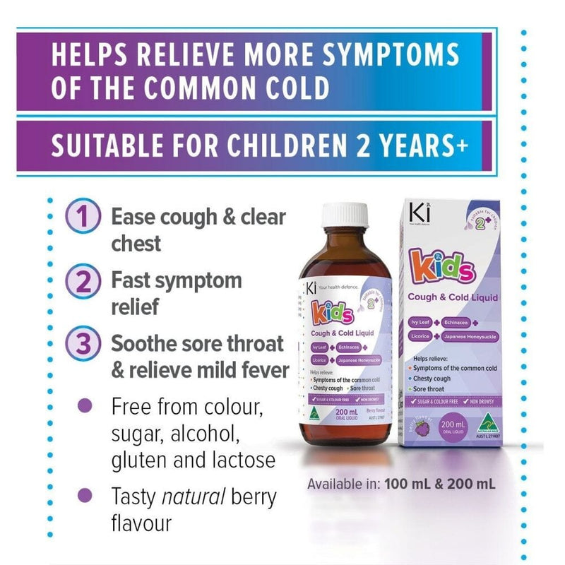 Ki Immune Kids Cough & Cold Liquid Supplement Oborne Health Supplies 