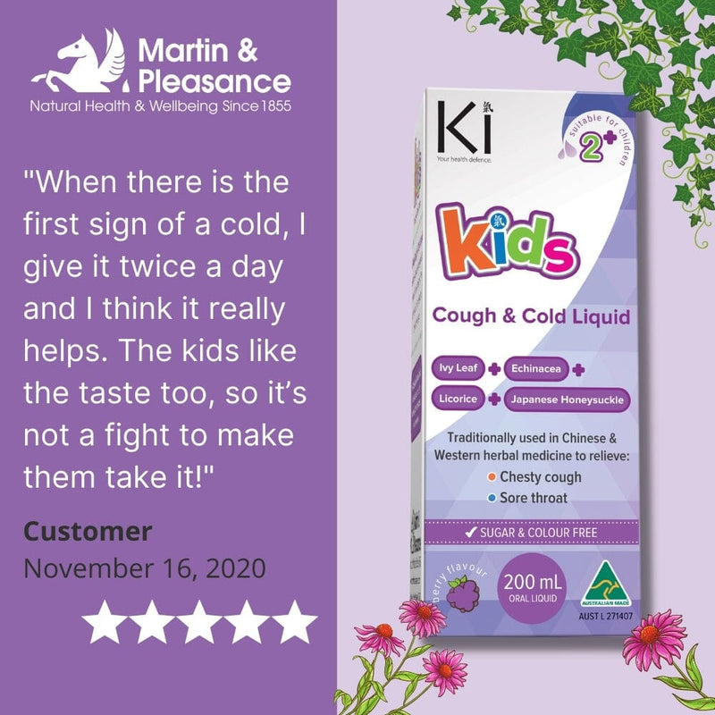 Ki Immune Kids Cough & Cold Liquid Supplement Oborne Health Supplies 
