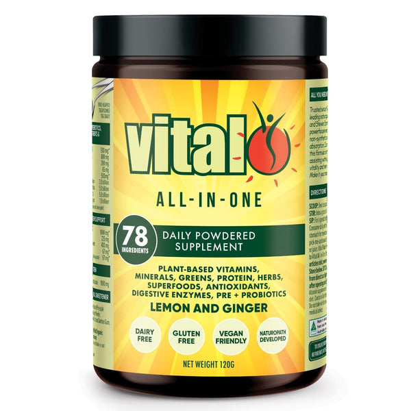 Martin & Pleasance Vital All-In-One (Greens) Lemon and Ginger 120g Supplement Oborne Health Supplies/CH2 