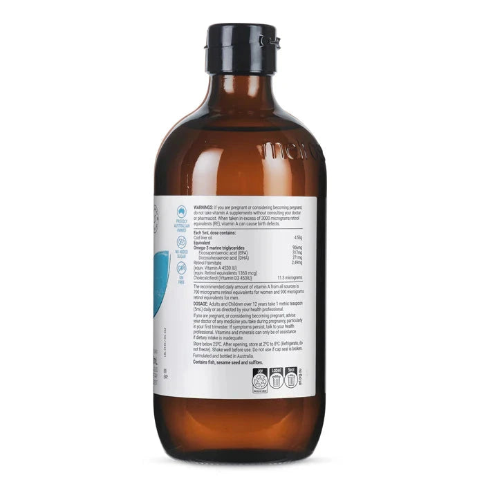 Melrose Cod Liver Oil (Health & Vision) 500ml Supplement Oborne Health Supplies/CH2 