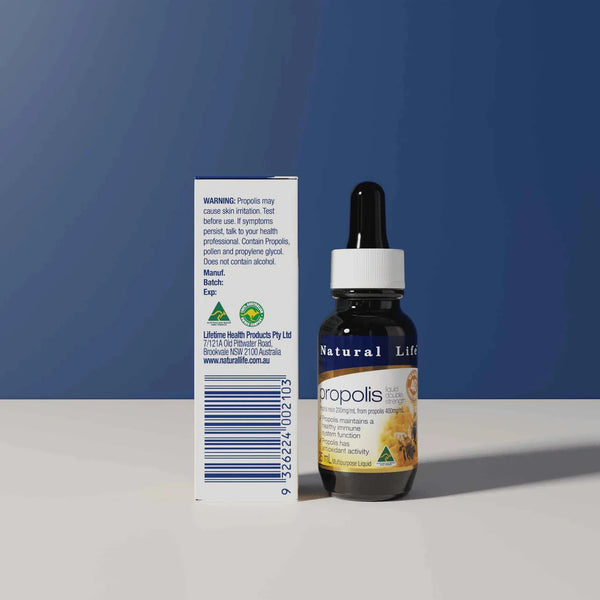 Natural Life Propolis Liquid No Alcohol (40%) Double Strength 25ml Supplement Oborne Health Supplies/CH2 
