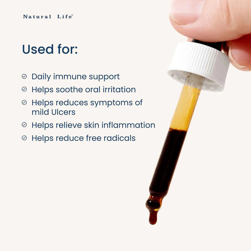 Natural Life Propolis Liquid No Alcohol (40%) Double Strength 25ml Supplement Oborne Health Supplies/CH2 
