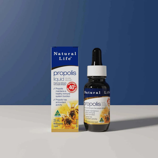 Natural Life Propolis Liquid No Alcohol (40%) Double Strength 25ml Supplement Oborne Health Supplies/CH2 