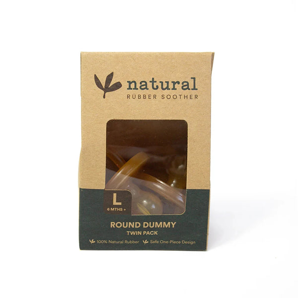 Natural Rubber Soother Round Dummy Large (6+mths) Twin Pack Health & Beauty Oborne Health Supplies/CH2 