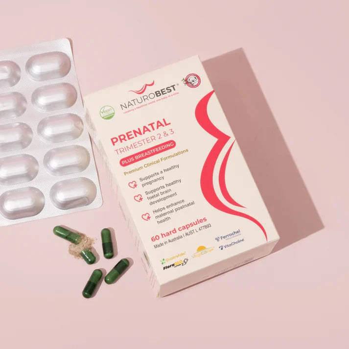 NaturoBest Prenatal Trimester 2 & 3 Plus Breastfeeding 60c Supplement Oborne Health Supplies/CH2 