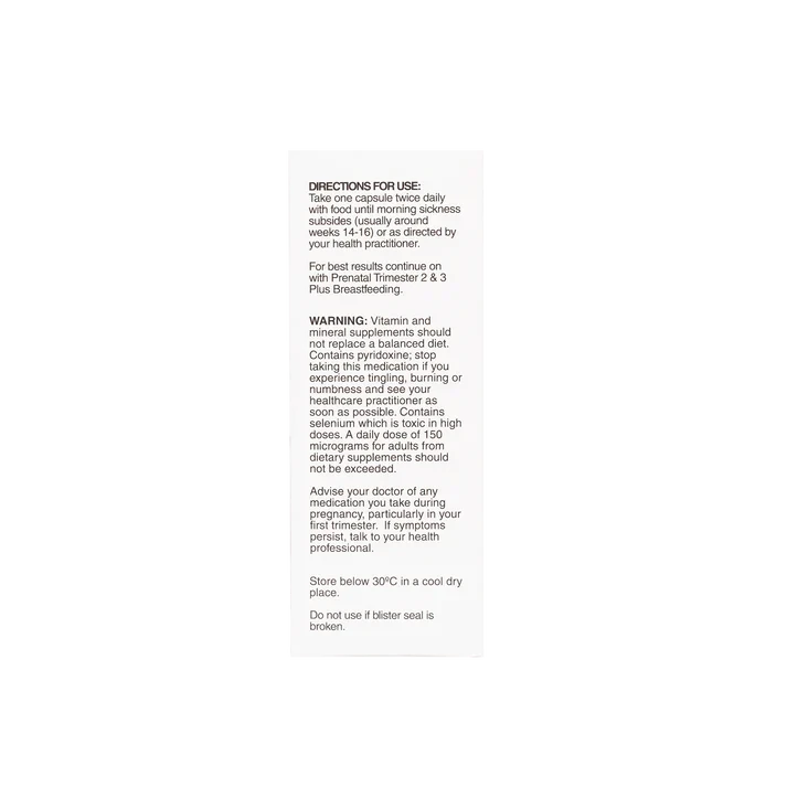 NaturoBest Prenatal Trimester One with Ginger Supplement Oborne Health Supplies/CH2 