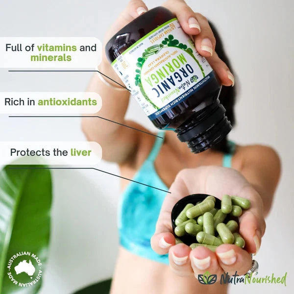 Nutra Nourished Organic Moringa Capsules 60c Supplement Nathan Small Enterprises (NSE) 