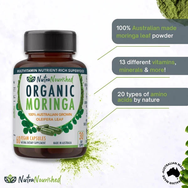 Nutra Nourished Organic Moringa Capsules 60c Supplement Nathan Small Enterprises (NSE) 