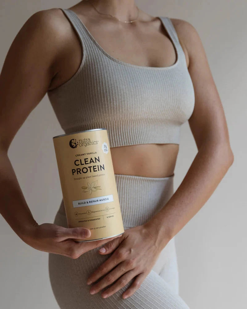 Nutra Organics Clean Protein Creamy Vanilla 500g Supplement Oborne Health Supplies/CH2 