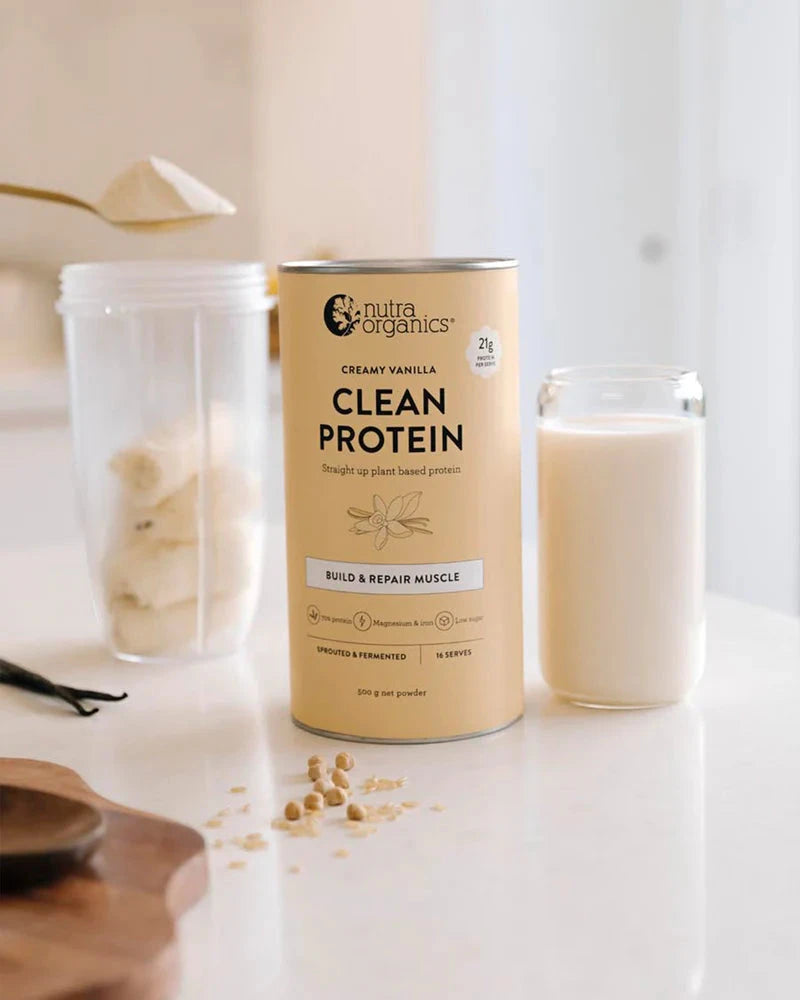 Nutra Organics Clean Protein Creamy Vanilla 500g Supplement Oborne Health Supplies/CH2 