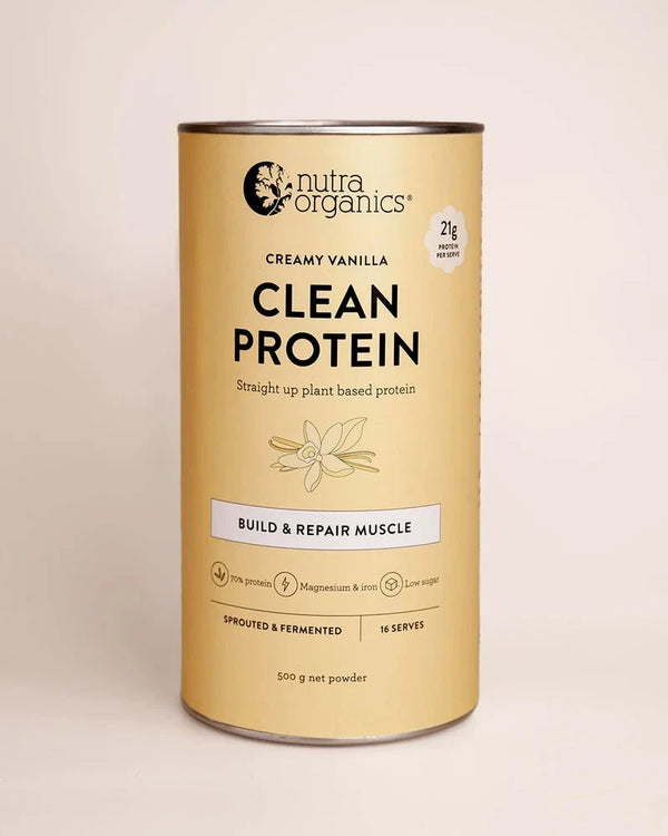 Nutra Organics Clean Protein Creamy Vanilla 500g Supplement Oborne Health Supplies/CH2 