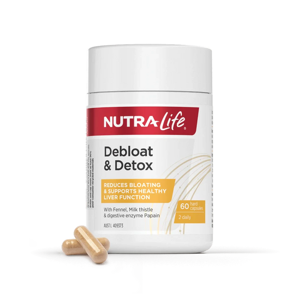 Nutralife Debloat & Detox 60c Supplement Oborne Health Supplies/CH2 
