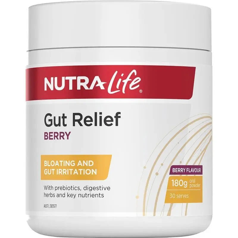 Nutralife Gut Relief Berry Flavour 180g Supplement Oborne Health Supplies 