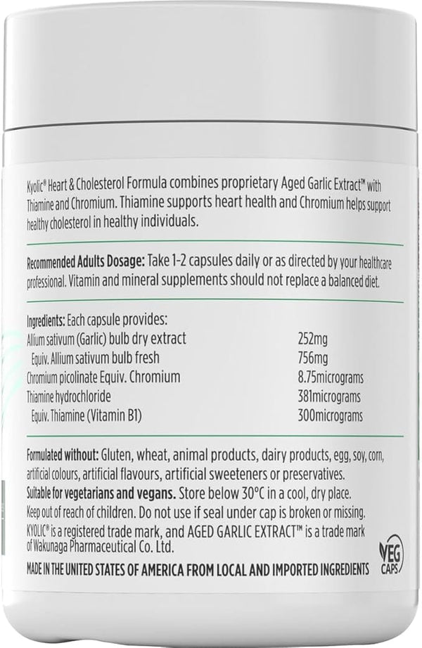 NutraLife Kyolic (Aged Garlic Extract) Heart & Cholesterol Formula Supplement Oborne Health Supplies/CH2 