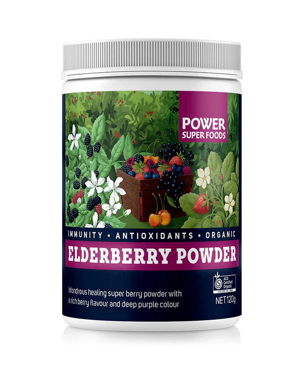 Power Super Foods Elderberry Powder 120g Supplement Unique Health Products 